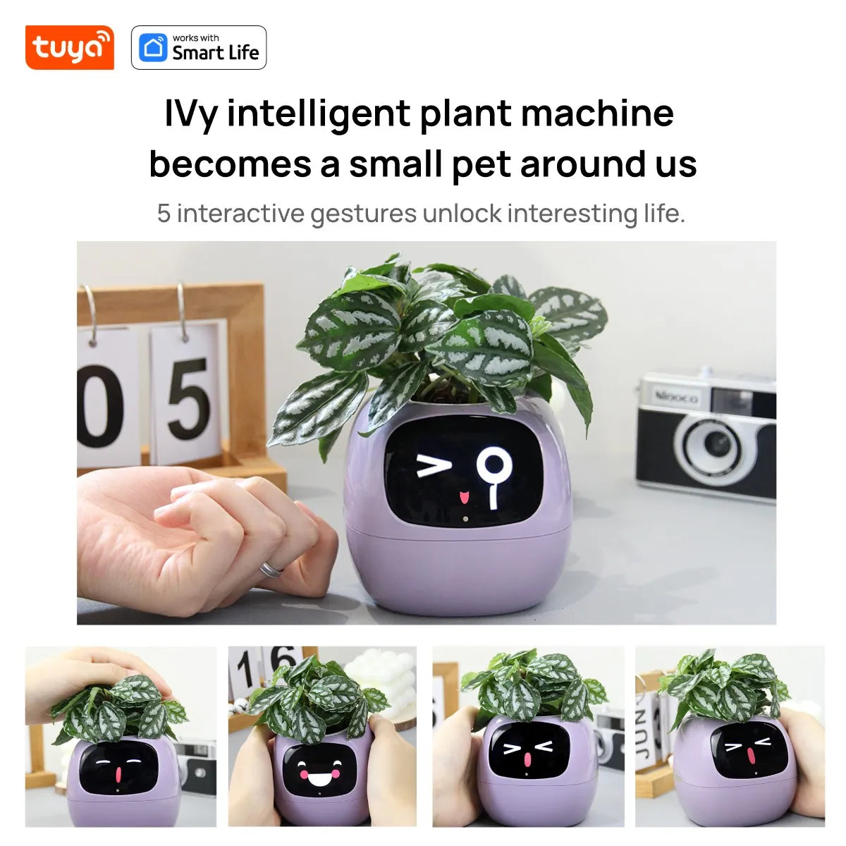 Transform Your Plant Care with the Tuya Ivy Smart Planter: 49+ Expressions, 7 Smart Sensors, and AI Technology for Effortless Gardening Fun