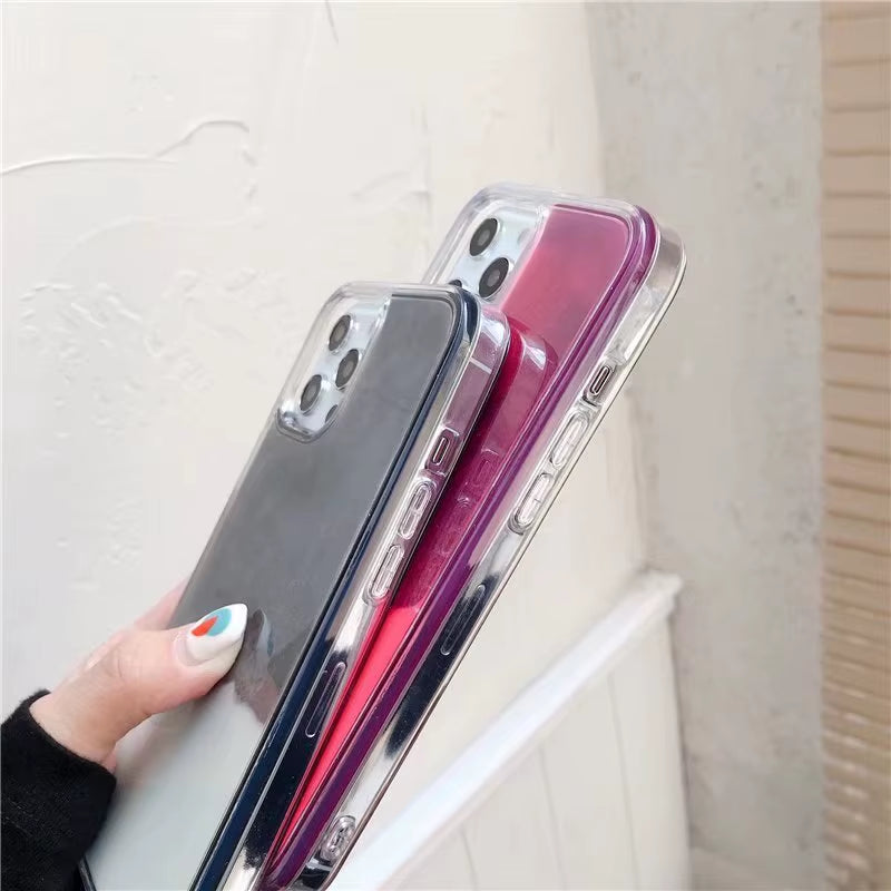 Elegant Luminous Quicksand Phone Case for iPhone 13, 14, 15, and 16 - Dynamic Flowing Glitter Design