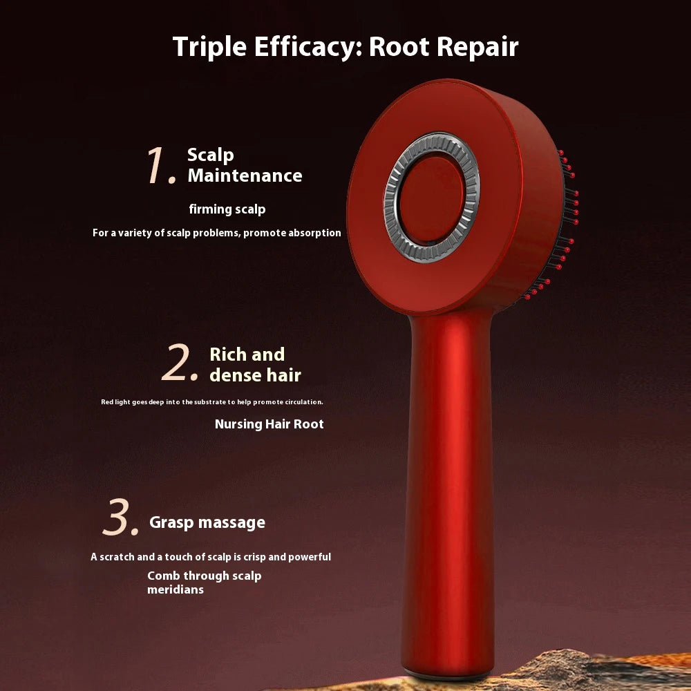 Electric Vibration Massage Comb with Red Light Therapy for Enhanced Hair Growth and Scalp Health