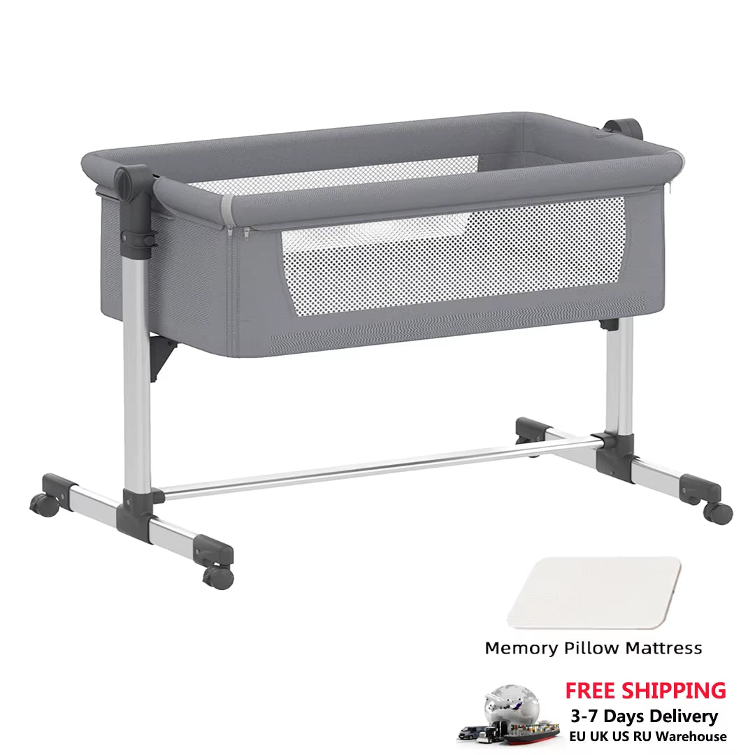 Versatile Bedside Baby Cot with Rocking Feature for Comfortable and Cozy Sleep
