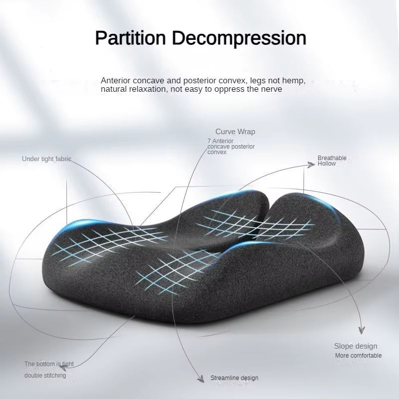 Ergonomic Memory Foam Seat Cushion for Enhanced Comfort and Back Pain Relief in Office and Car