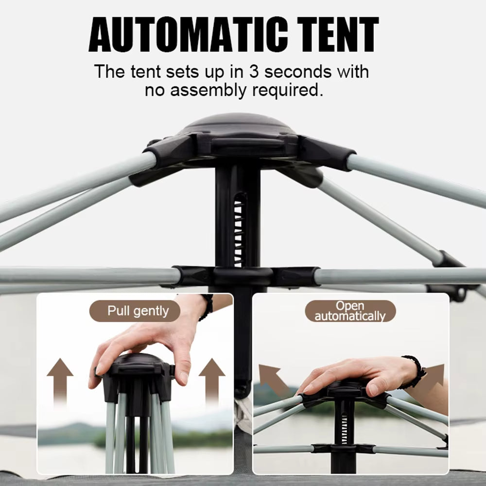 Instant Pop-Up Trekking Tent for Family Adventures - Easy Setup, Spacious & Durable
