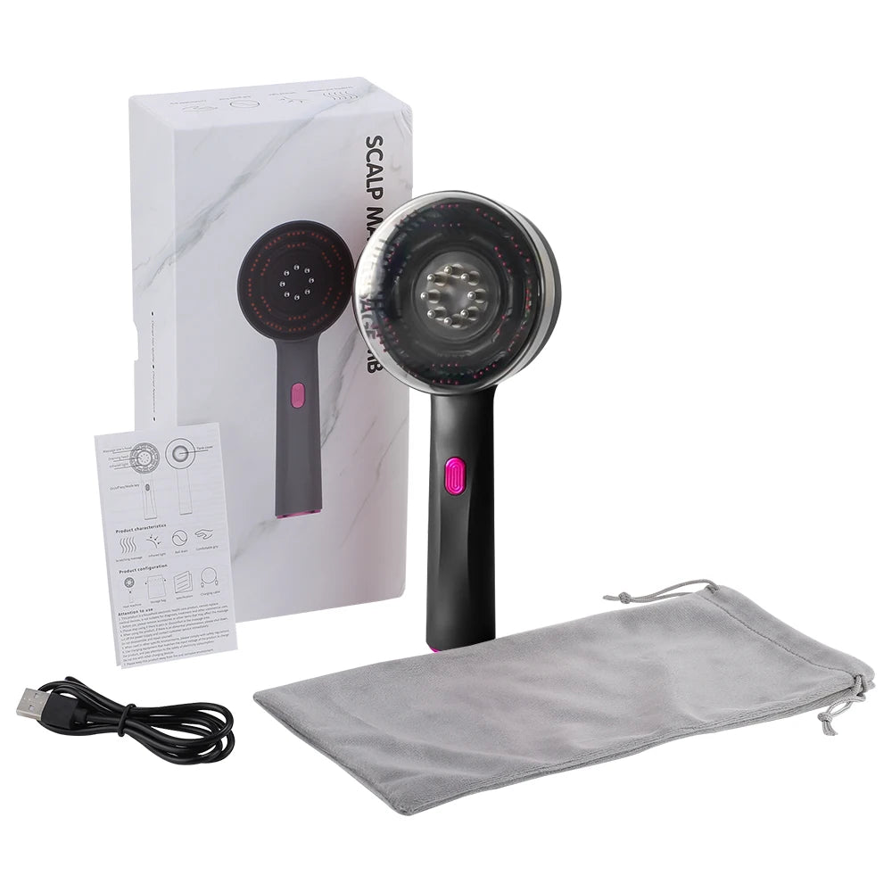 Electric Vibration Massage Comb with Red Light Therapy for Enhanced Hair Growth and Scalp Health