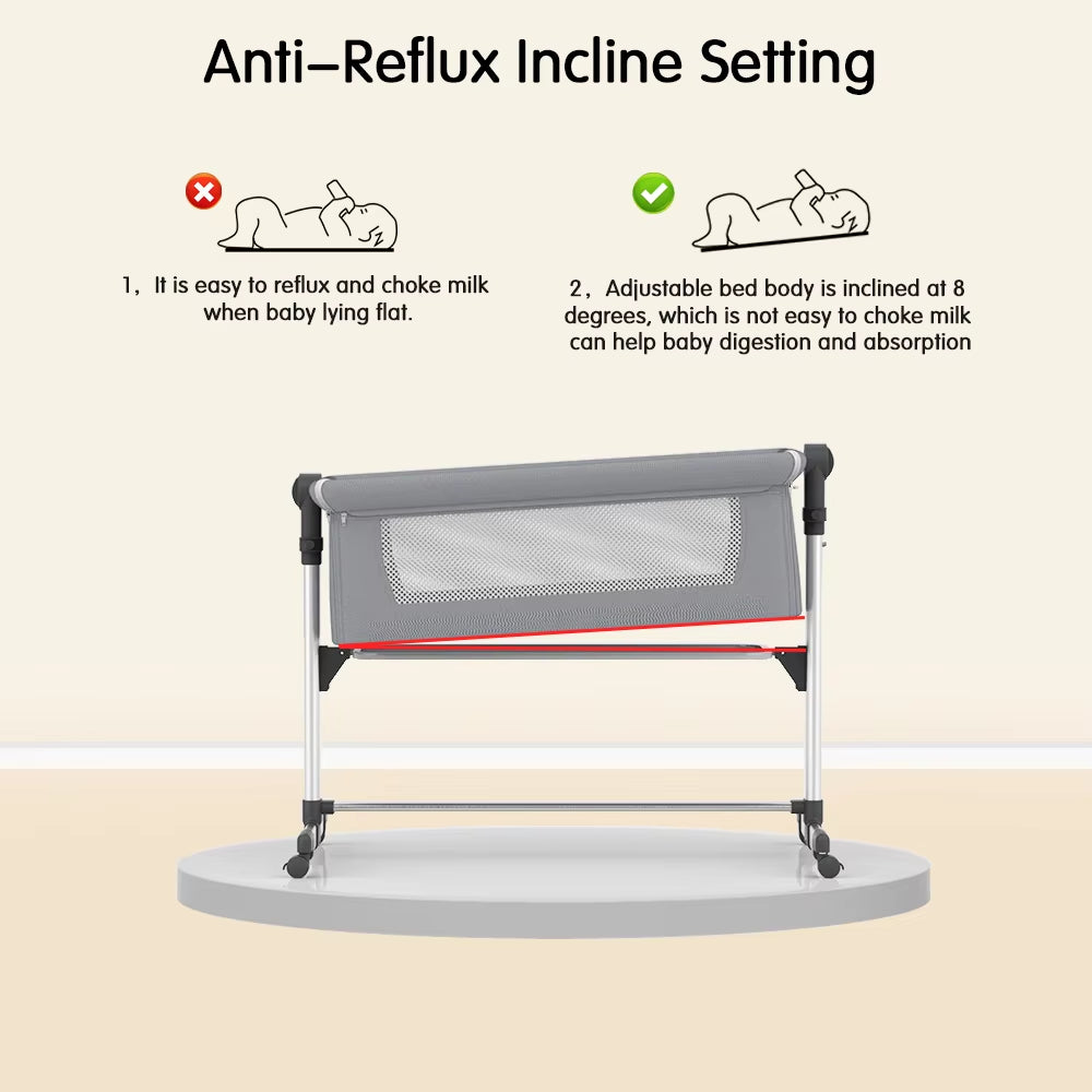 Versatile Bedside Baby Cot with Rocking Feature for Comfortable and Cozy Sleep