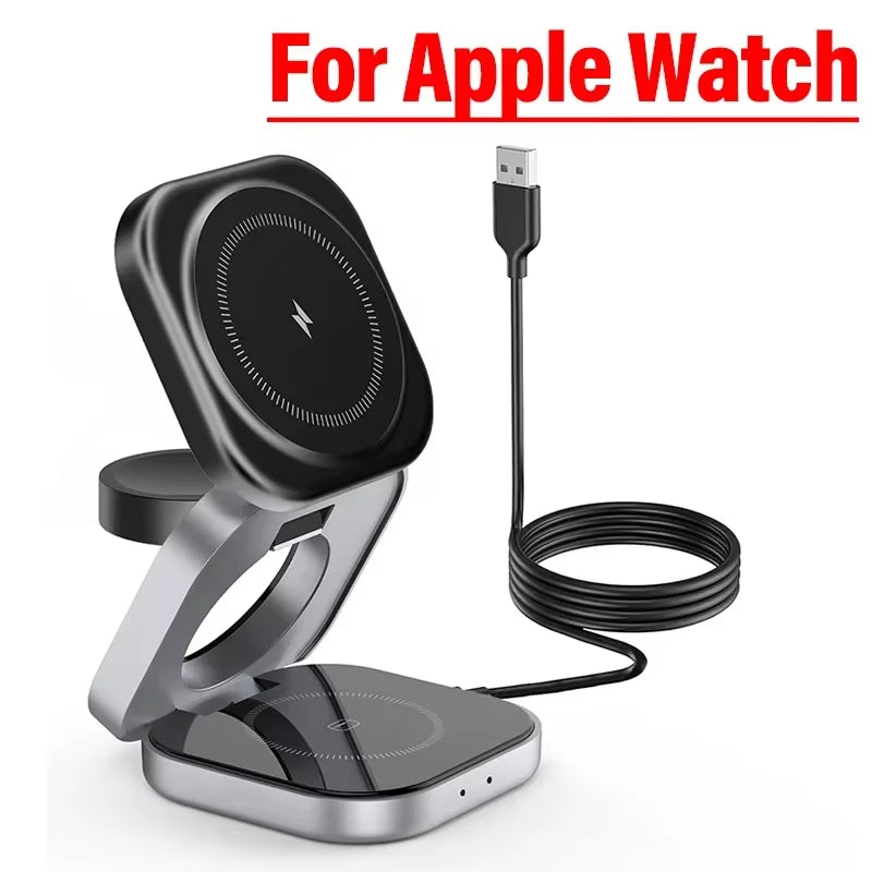 3-in-1 Magnetic Wireless Charging Station for Phone, Watch, and Earphones - Fast and Convenient Power Solution