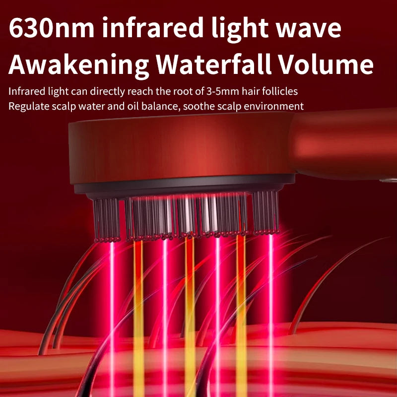 Electric Vibration Massage Comb with Red Light Therapy for Enhanced Hair Growth and Scalp Health