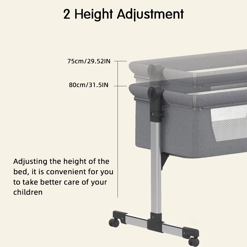 Versatile Bedside Baby Cot with Rocking Feature for Comfortable and Cozy Sleep