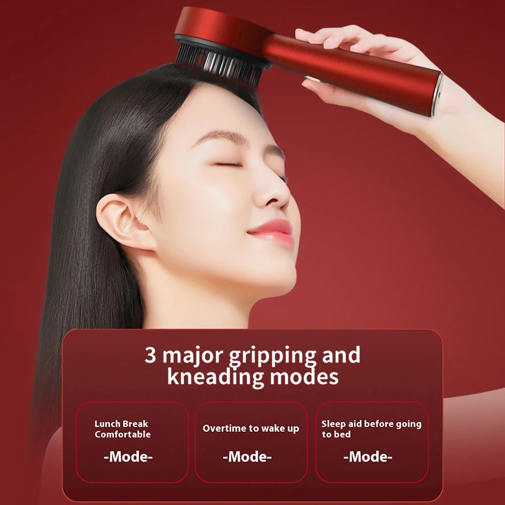 Electric Vibration Massage Comb with Red Light Therapy for Enhanced Hair Growth and Scalp Health