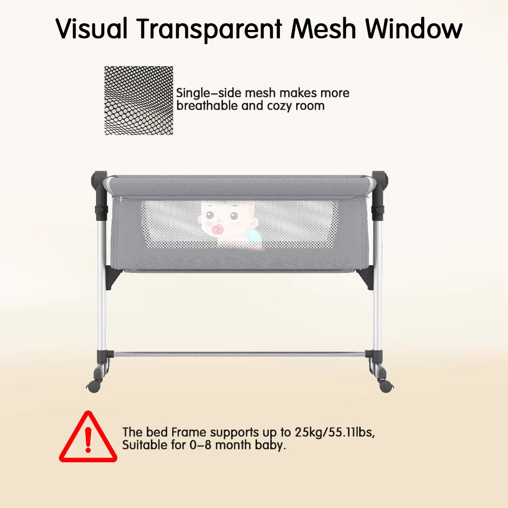 Versatile Bedside Baby Cot with Rocking Feature for Comfortable and Cozy Sleep