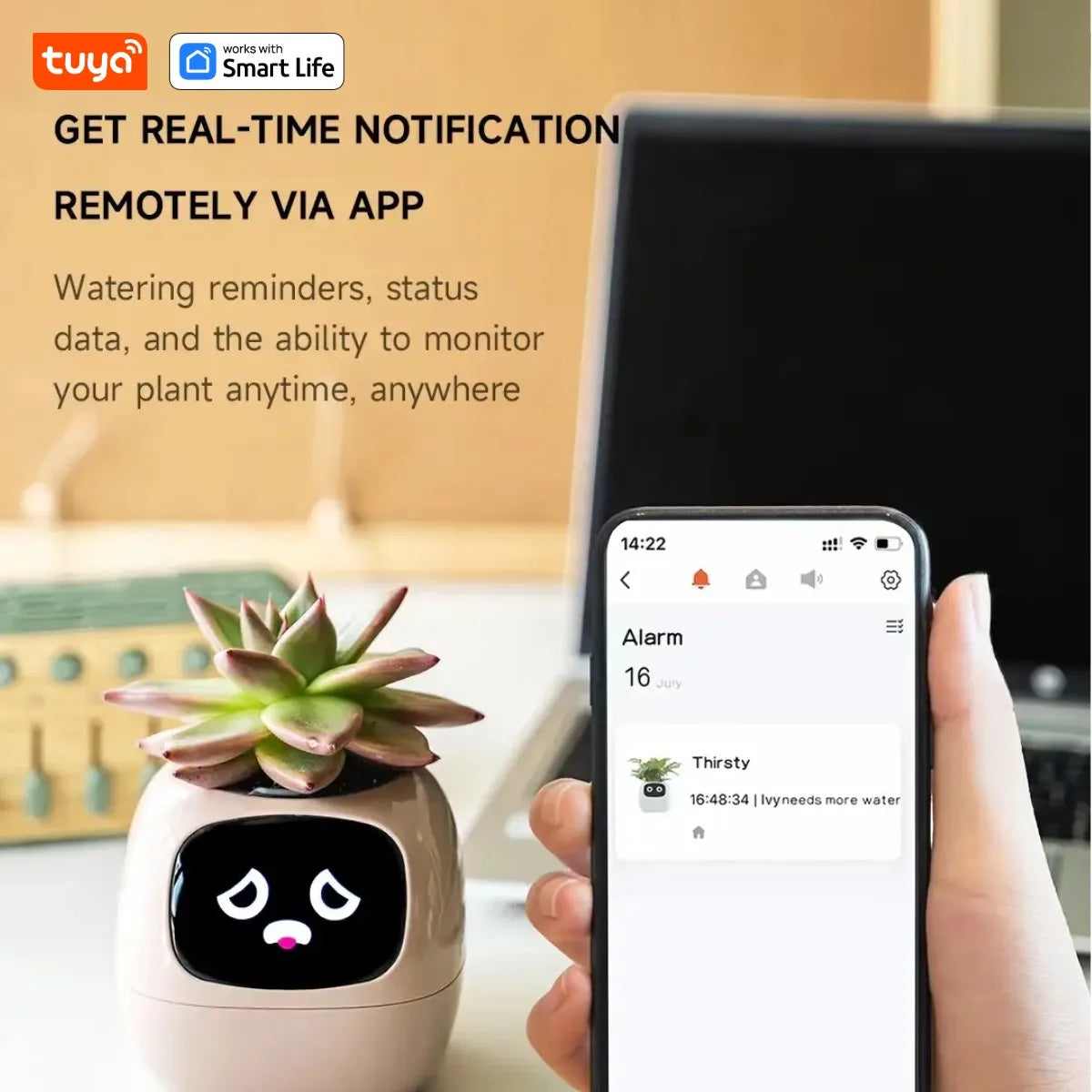 Transform Your Plant Care with the Tuya Ivy Smart Planter: 49+ Expressions, 7 Smart Sensors, and AI Technology for Effortless Gardening Fun