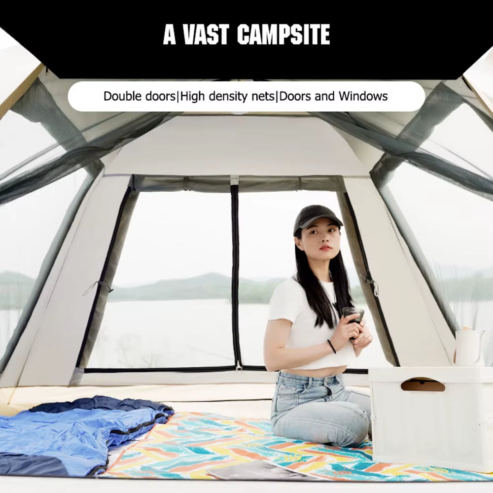 Instant Pop-Up Trekking Tent for Family Adventures - Easy Setup, Spacious & Durable