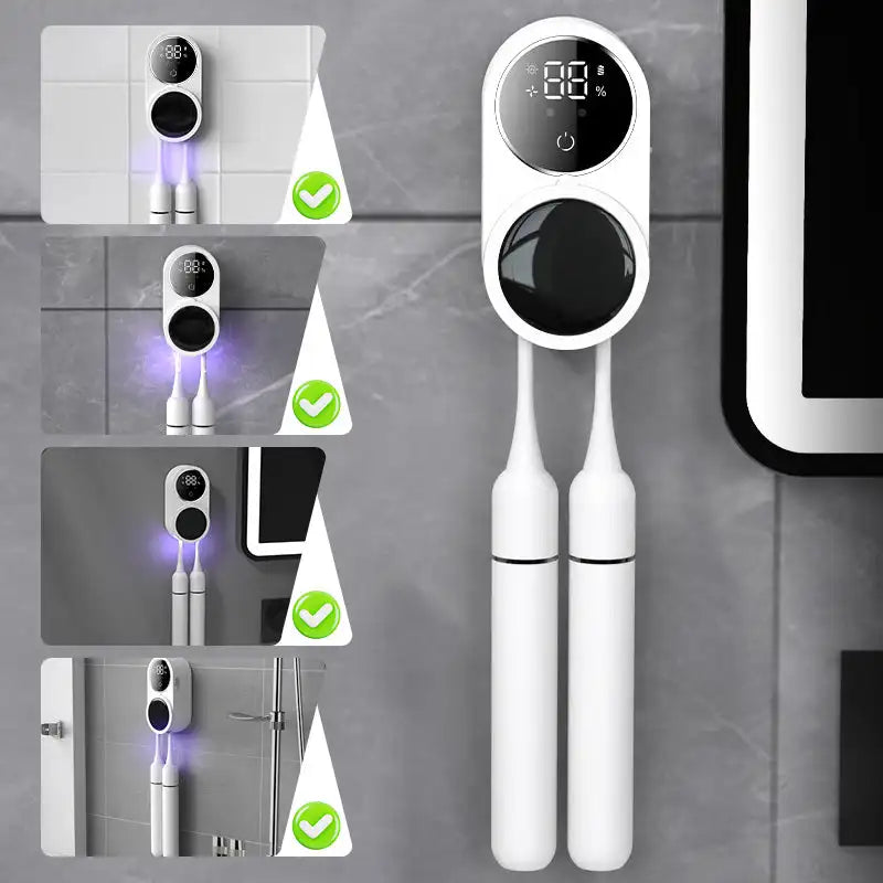 UV Toothbrush Sanitizer with Intelligent Sensing and Dual Compartments for Ultimate Hygiene