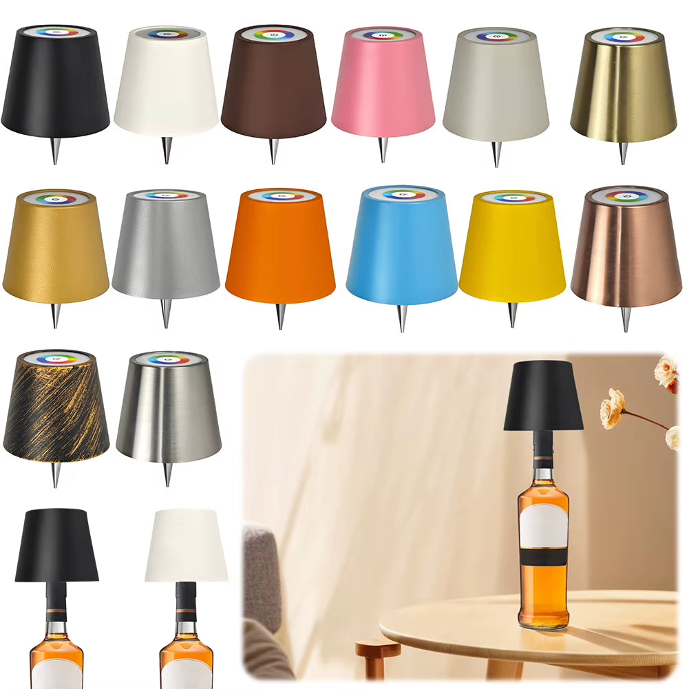 Elegant Wireless Bottle Table Lamp with Touch Dimming