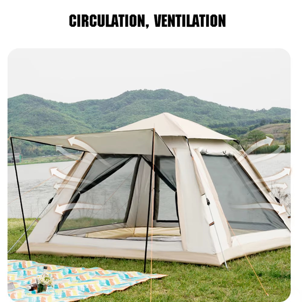 Instant Pop-Up Trekking Tent for Family Adventures - Easy Setup, Spacious & Durable