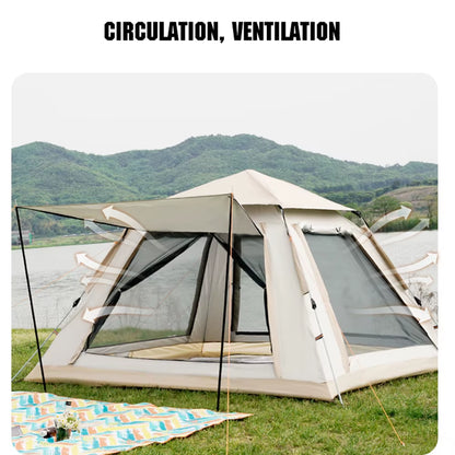Instant Pop-Up Trekking Tent for Family Adventures - Easy Setup, Spacious & Durable