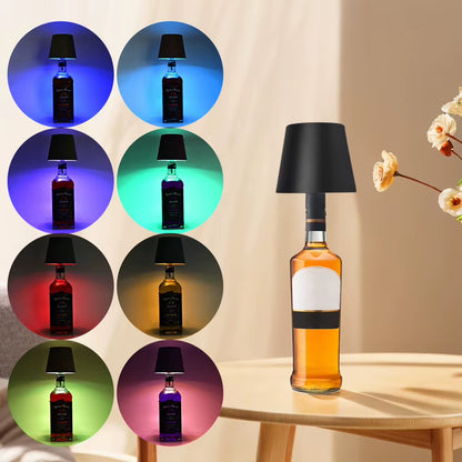 Elegant Wireless Bottle Table Lamp with Touch Dimming