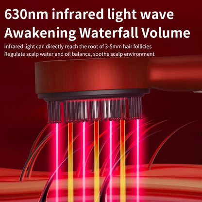 Electric Vibration Massage Comb with Red Light Therapy for Enhanced Hair Growth and Scalp Health
