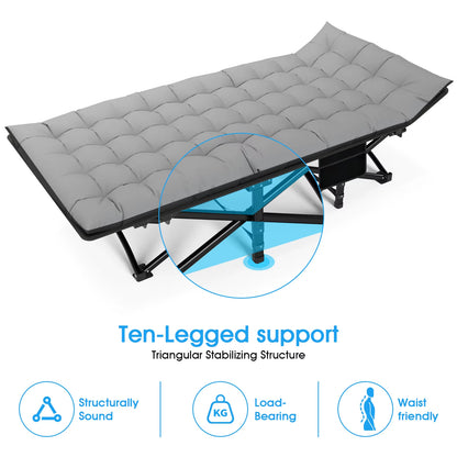Ultimate Portable Folding Camping Cot - Heavy Duty Outdoor Bed for Adults - Perfect for Camping, Beach, and RV Adventures - Supports Up to 200KG
